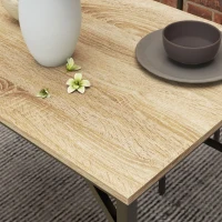 HOMCOM Square Dining Set for 4 Persons, Table, Chairs and Bench Included, Natural Wood Effect(m-9)