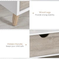 HOMCOM TV Stand Cabinet for TVs up to 42", Modern TV Unit with Shelf, Drawers and Storage Cabinet, Entertainment Center for Living Room, Beige(m-5)