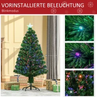 HOMCOM Künstlicher Weihnachtsbaum mit LED-Lichtern 1,2 m 130 Zweige Kunststoff Grün + Mehrfarbig(m-5)