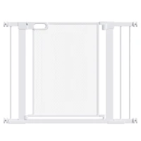 PawHut Pet Safety Gate, for Doorways, Staircases, Hallways, with Extensions Kit, 75-103cm - White(m-1)