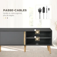 HOMCOM Ensemble de commode 3 tiroirs, buffet et meuble TV - meuble de rangement - banc TV pour télévision jusqu'à 55 pouces(m-9)