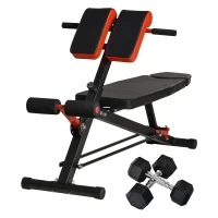 HOMCOM Multifunction Weight Bench with 2 Dumbbells, 7-Level Adjustable Hyper Extension Sit-up Bench(m-11)