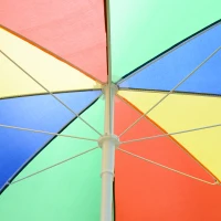 Outsunny Parasol de plage parasol inclinable rond parasol d'extérieur en métal polyester multicolore(m-9)