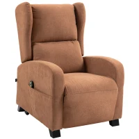 HOMCOM Poltrona Relax Alzapersona in Velluto con Schienale Reclinabile a 160° con Telecomando, Marrone Scuro(m-10)