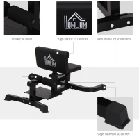 HOMCOM Squat Bench Trainer Sit Up Machine Multifunctional Equipment Abdomen and Leg Strength Indoor Household Fitness Device Black(m-7)