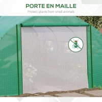 Outsunny Serre Tunnel de Jardin Grande 3.5 x 3 x 2 m - 6 fenêtres et Porte zippée Enroulable - Acier galvanisé PE Haute densité Vert(m-8)