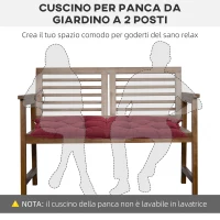 Outsunny Cuscino per Sedie da Giardino con Laccetti e Imbottitura Spessa, 100x50cm, Rosso(m-4)