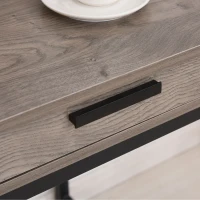 HOMCOM Schreibtisch mit Regal Schublade, Computertisch, Bürotisch, industrieller Stil, MDF, Metall, Grau+Schwarz, 106 x 53 x 95 cm(m-8)