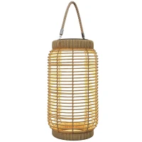 Outsunny Farola Solar de Exterior con Panel Solar Luces LED Encendido y Apagado Automático para Interior Exterior Ø18x37 cm Arena(m-11)