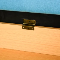 HOMCOM 2 Seater Sofa Bed with Hidden Storage, Pull Out Convertible Bed Settee, Modern Linen Loveseat Sofa Sleeper with 2 Cushions for Living Room, Guest Room, Blue(m-9)