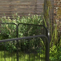 PawHut Luxe parc enclos modulable acier époxy porte verrouillable pour chiens, lapins, rongeurs, petits animaux, intérieur et extérieur 80 x 80 cm noir(m-9)