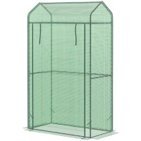 Outsunny Serre de Jardin Serre à tomates avec Porte zippée déroulante bâche PE Haute densité 130 g/m² Anti-UV métal dim. 1L x 0,51l x 1,7H m Vert(m-10)