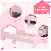 ZONEKIZ Toddler Bed Frame, Princess Bed for Kids, Cloud-Design, 143 x 74 x 55cm - Pink(m-6)