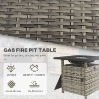 Outsunny 72.5 x 72.5cm 50,000 BTU Fire Pit Table, with Cover - Grey(m-7)