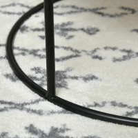 HOMCOM 2er-Set Beistelltische im Boho-Stil, stapelbar, Wasserhyazinthe, Natur + Schwarz(m-9)