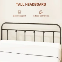 HOMCOM King Size Minimalistic Metal Bed Frame - Black(m-4)