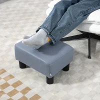 HOMCOM Microfiber Cloth Footstool, Small Foot Rest, Rectangle Sofa Stool for Bedroom Living Room, Grey(m-6)