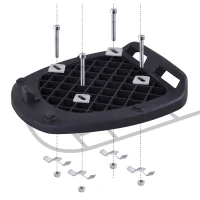 HOMCOM Baúl Moto Universal 52L + Llaves y Accesorios Equipaje Caja de Moto Topcase Casco para Motocicleta Ciclomotores Scooter(m-9)