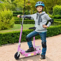 HOMCOM Trottinette électrique 120 W pliable pour enfant de 7 à 12 ans hauteur guidon et selle réglable 10 Km/h max. rose(m-2)