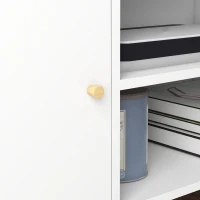 HOMCOM Mueble de TV con 2 Puertas 2 Estantes de Almacenamiento para Televisores de hasta 55 Pulgadas 120x34x50 cm Blanco(m-8)