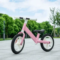 AIYAPLAY 12" Balance Bike, No Pedal Training Bike for Children with Adjustable Seat, 360° Rotation Handlebars - Pink(m-10)