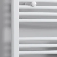 HOMCOM Curved Heated Towel Rail, Hydronic Bathroom Ladder Radiator Towel Warmer For Central Heating 600mm x 700mm, White(m-9)