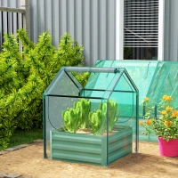 Outsunny 61 x 61cm Garden Planter Bed, with Cover - Green(m-10)