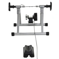 HOMCOM Rullo Bicicletta Allenamento a Magnetico Pieghevole, Rulli per Bici da Corsa in Acciaio, Trainer per Bici da 26"-28" e 700C, 54.5x47.2x39.1cm(m-10)