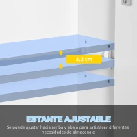 kleankin Armario de Baño con Espejo Luces LED Estantes Ajustables y USB Estilo Moderno 90x15x75 cm Blanco(m-6)