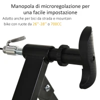 HOMCOM Rullo per Bicicletta da Corsa e Mountain Bike da 26"-28" e 700C, Rullo Bici Pieghevole e Magnetico in Acciaio(m-6)