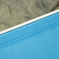 Outsunny Foldable Outdoor Sun Loungers Set of 2, Reclining Lounge Chair Camping Bed Cot with Pillow 4-Level Adjustable Back Aluminium Frame, Blue(m-8)