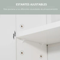 kleankin Armario de Baño con Espejo Mueble Colgante de Aseo con 2 Puertas y 2 Estantes Ajustables Interiores 54x15,2x55,3 cm Blanco(m-6)