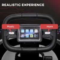 HOMCOM 6V Electric Kids Bumper Car, 6V Spin Waltz Car, with Music, Horn, Lights - Black(m-5)