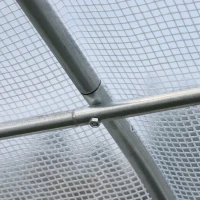 Outsunny Invernadero de Túnel 6x3x2 m Invernadero de Jardín con Puerta y 12 Ventanas Enrollables de Polietileno 140g/㎡ y Acero Galvanizado Huerto para Cultivos Plantas Flores Blanco(m-9)