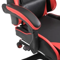 Vinsetto Sedia da Gaming con Poggiapiedi Estendibile, Poltrona Gaming Ergonomica Reclinabile Ecopelle 66×60×127-134cm Rosso(m-9)
