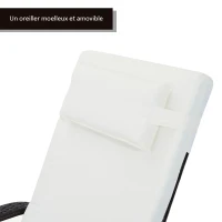 Outsunny Lot de 2 Bains de Soleil en Résine Tressée Marron(m-5)