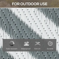 Outsunny Outdoor Rug Reversible Mat Plastic Straw Rug Portable RV Camping Mat for Garden Picnic Indoor, 152x243cm, Light Grey(m-5)