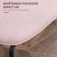 HOMCOM Lot de 2 chaises de salle à manger design moderne en tissu aspect lin et piètement métal 50 x 56 x 83 cm noir(m-6)