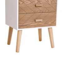 HOMCOM 4 Drawers Bedside Cabinet Wooden Table Storage Chest Organiser Night Stand Scandinavian Nordic Style Home Furniture(m-8)