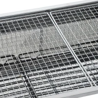 Outsunny Barbacoa Portátil y Plegable de Acero Inoxidable con Parrilla de Carbón BBQ de Picnic Camping Jardín 73x33x71 cm Plata(m-9)