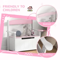 AIYAPLAY 2-in-1 Toy Box for Kids with Lid for Bedroom, Nursery, Playroom, Pink(m-5)