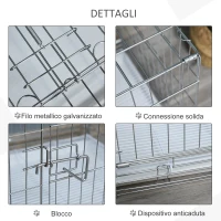 PawHut Kennel Gabbia per Cani Pieghevole in Acciaio Galvanizzato, Porta con Blocco e Fondo Rimovibile(m-6)