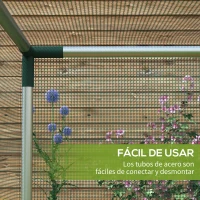 Outsunny Jaula de Cultivo con Soportes de Acero Puerta con Cremallera para Proteger las Plantas en Patio 120x120x110 cm Verde(m-5)