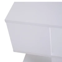 HOMCOM Table Basse Bout de canapé Design Contemporain asymétrique dim. 40L x 40l x 43H cm 2 étagères Panneaux Particules Blanc(m-8)