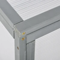Outsunny Mini Serre de Jardin Serre à tomates dim. 90L x 46l x 40H cm Toit ouvrable Panneaux de Polycarbonate Bois Sapin pré-huilé Gris(m-8)