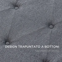 HOMCOM Testiera Letto Matrimoniale Trapuntata a Bottoni con 2 Ganci, in Tessuto Effetto Lino, 160x7x120 cm, Grigia(m-6)