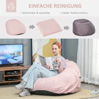 HOMCOM Sitzsack Sitzkissen gepolstert Polyester Schaumstoff Rosa(m-5)