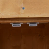 Outsunny Gartenschrank Tannenholz, Geräteschuppen wetterfest 74x43x88cm, Gerätehaus mit Doppeltür, 2 Fächern, Geräteschrank, Gartenhaus Werkzeugschrank Gartenschuppen für Garten, Terrasse, Natur(m-7)