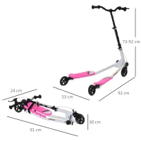 HOMCOM 3 Wheels Foldable Scooter Tri Slider Winged Push Motion(m-3)