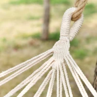 Outsunny Hamac de Voyage Portable Style Hippie Chic Toile de hamac dim. 2L x 1l m Coton Polyester Rouge crème rayé(m-9)